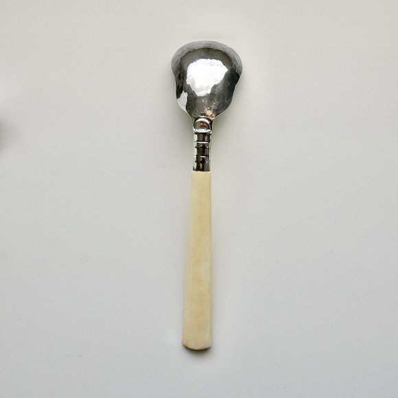 Sterling Silver 925 with Natural Horn handle Serving Spoons Set 2 - Picture 6 of 13